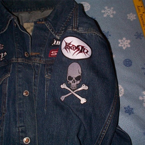 Denim Jean jacket with band patches Metallica OZZY Black Sabbath Linkin Park - Picture 4 of 9